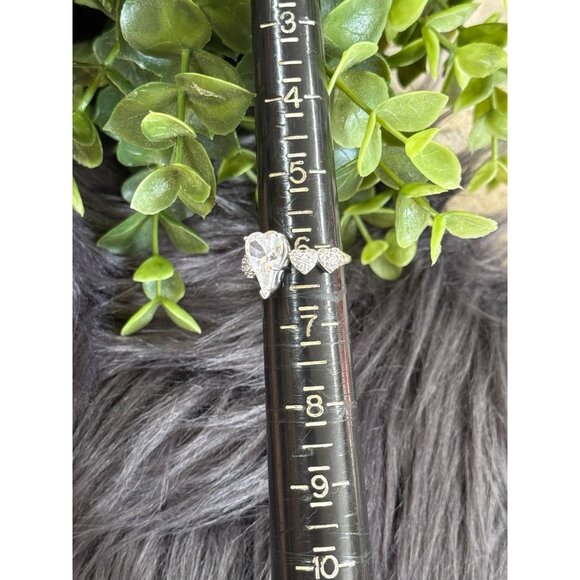 Silver 925 Heart Shaped Cz Ring - Picture 10 of 10